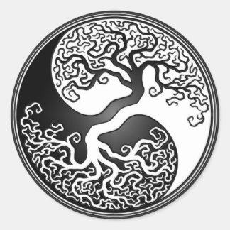 Sticker Rond Yin Yang Tree