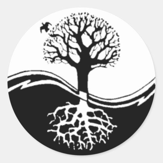 Sticker rond Yin Yang Tree (Devant)