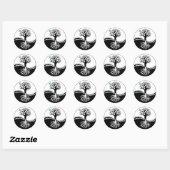 Sticker Rond Yin Yang Tree (Feuille)