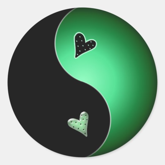 Sticker Rond yin yang vert (Devant)