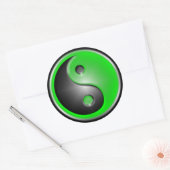 Sticker Rond Yin Yang vert (Enveloppe)