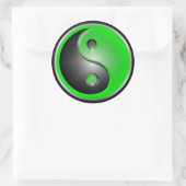 Sticker Rond Yin Yang vert (Sac)