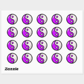 Sticker Rond Yin Yang violet brillant en équilibre (Feuille)