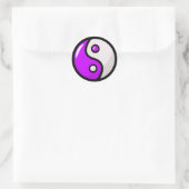 Sticker Rond Yin Yang violet brillant en équilibre (Sac)