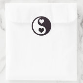 Sticker Rond Ying et Yang Coeurs noir et blanc (Sac)