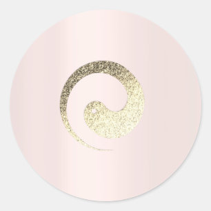 Sticker Rond Ying Yang Symbol Balance Rose Gold Pace Spirituel