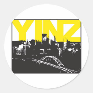 Sticker Rond Yinz Pittsburgh