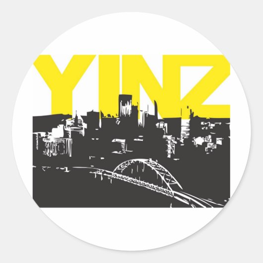 Sticker Rond Yinz Pittsburgh (Devant)