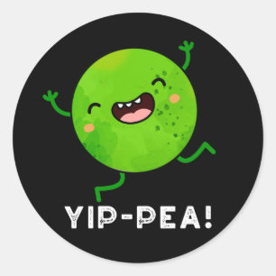 Sticker Rond Yip-pea Happy Pea Pun Dark BG