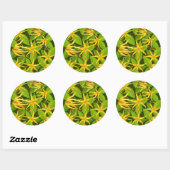 Sticker Rond Ylang Ylang Fleurs Parfumées Exotiques (Feuille)