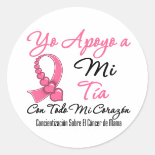 Sticker Rond Yo Apoyo a Mi Tía - Cáncer de Mama