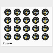 Sticker Rond Yo Wasp Up Funny Bug Pun Dark BG (Feuille)