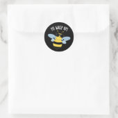 Sticker Rond Yo Wasp Up Funny Bug Pun Dark BG (Sac)