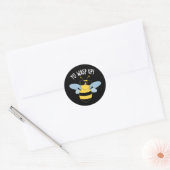 Sticker Rond Yo Wasp Up Funny Bug Pun Dark BG (Enveloppe)