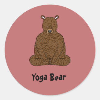 Sticker rond "Yoga Bear"