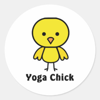 Sticker Rond Yoga chick