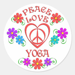 Sticker Rond Yoga d'amour de paix