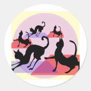 Sticker Rond yoga de chat