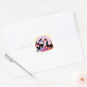 Sticker Rond yoga de chat (Enveloppe)