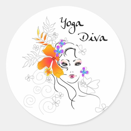 Sticker Rond Yoga Diva (Devant)