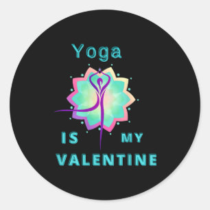 Sticker Rond Yoga Est Mon Valentin