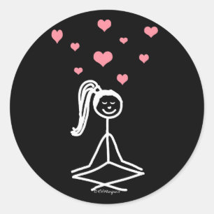Sticker Rond Yoga Girl