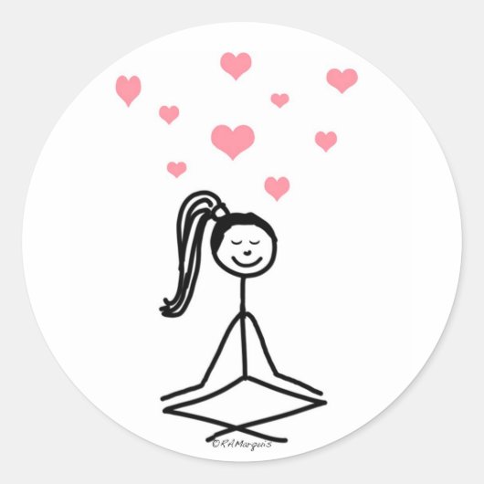 Sticker Rond Yoga Girl (Devant)