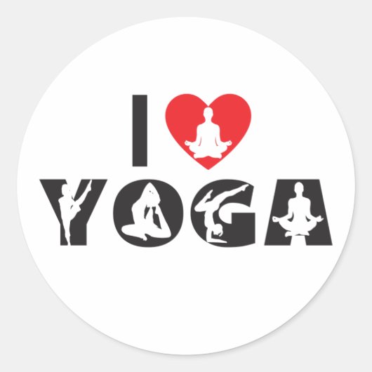 Sticker Rond Yoga - I Love Yoga (Devant)