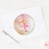 Sticker Rond YOGA Instructeur d'aquarelle méditation Pose Om SI (Enveloppe)