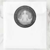 Sticker Rond Yoga instructeur de méditation Sukhasana Pose Zen  (Sac)