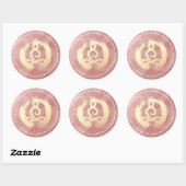 Sticker Rond Yoga Instructeur Vie Entraîneur Méditation Pose Ze (Feuille)