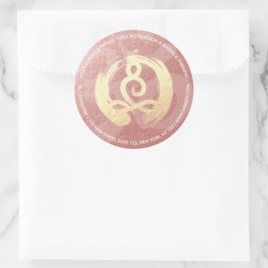 Sticker Rond Yoga Instructeur Vie Entraîneur Méditation Pose Ze (Sac)