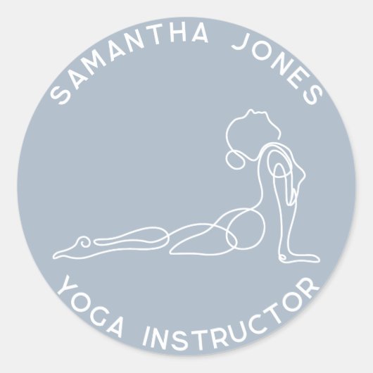 Sticker Rond Yoga instructeur yogi pose entreprise studio moder (Devant)