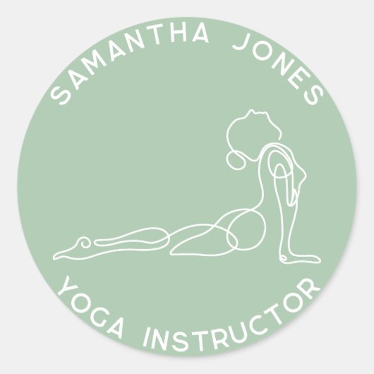 Sticker Rond Yoga instructeur yogi pose entreprise studio moder (Devant)