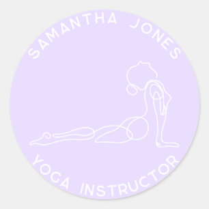 Sticker Rond Yoga instructeur yogi pose entreprise studio moder