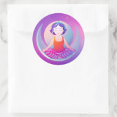 Sticker Rond Yoga méditation fille (Sac)