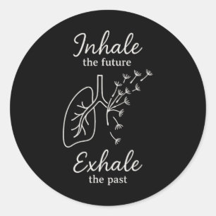Sticker Rond Yoga méditation inspirante Respirer Inspirer Exhal