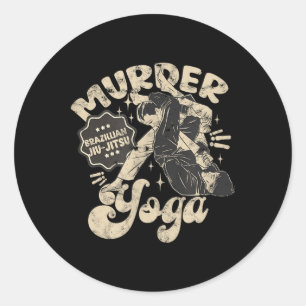 Sticker Rond Yoga Meurtrier Drôle de Jiu-Jitsu Brésilien de Lut