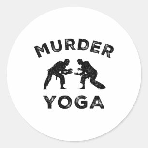 Sticker Rond Yoga Meurtrier Drôle Jiu-jitsu Paix Intérieure Bjj