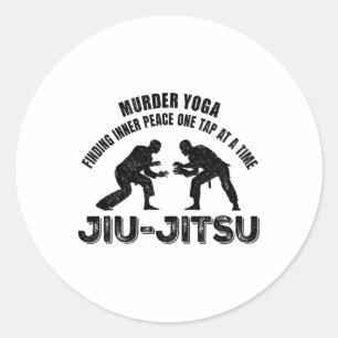 Sticker Rond Yoga Meurtrier Paix Intérieure Jiu-jitsu Drôle de