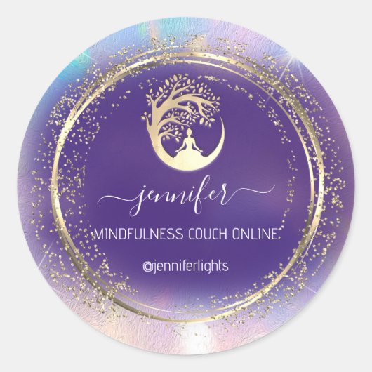 Sticker Rond Yoga Mindfulness (Devant)