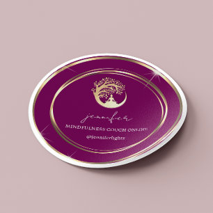 Sticker Rond Yoga Mindfult Therapist Couch en ligne Marsala