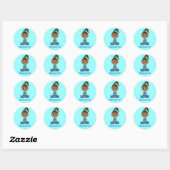 Sticker Rond Yoga Namaste (Feuille)