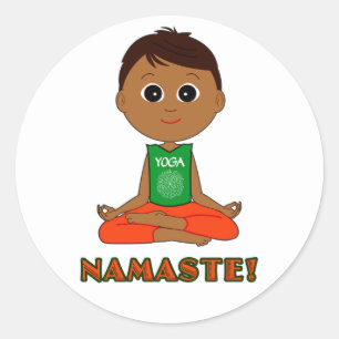 Sticker Rond Yoga Namaste