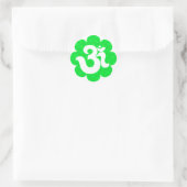 Sticker Rond Yoga Om en Lotus green (Sac)