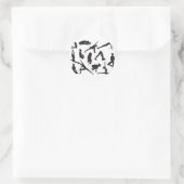 Sticker Rond Yoga pose femmes silhouettes (Sac)
