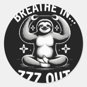 Sticker Rond Yoga Respirer En Zzz Sortir Paresseux