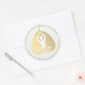 Sticker Rond Yoga Studio Instructeur Méditation Pose Bodhi Leaf (Enveloppe)