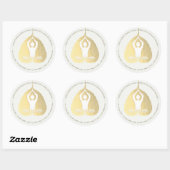 Sticker Rond Yoga Studio Instructeur Méditation Pose Bodhi Leaf (Feuille)