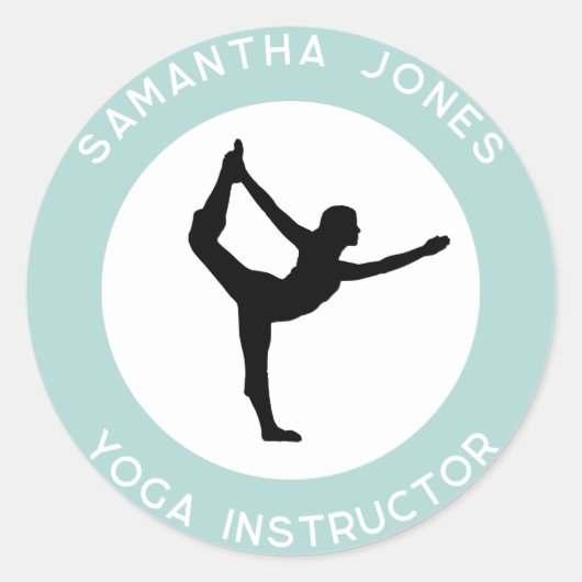 Sticker Rond Yoga studio professeur danseur pose entreprise mod (Devant)